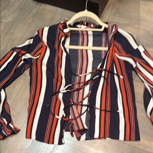 Nala tie front striped blouse